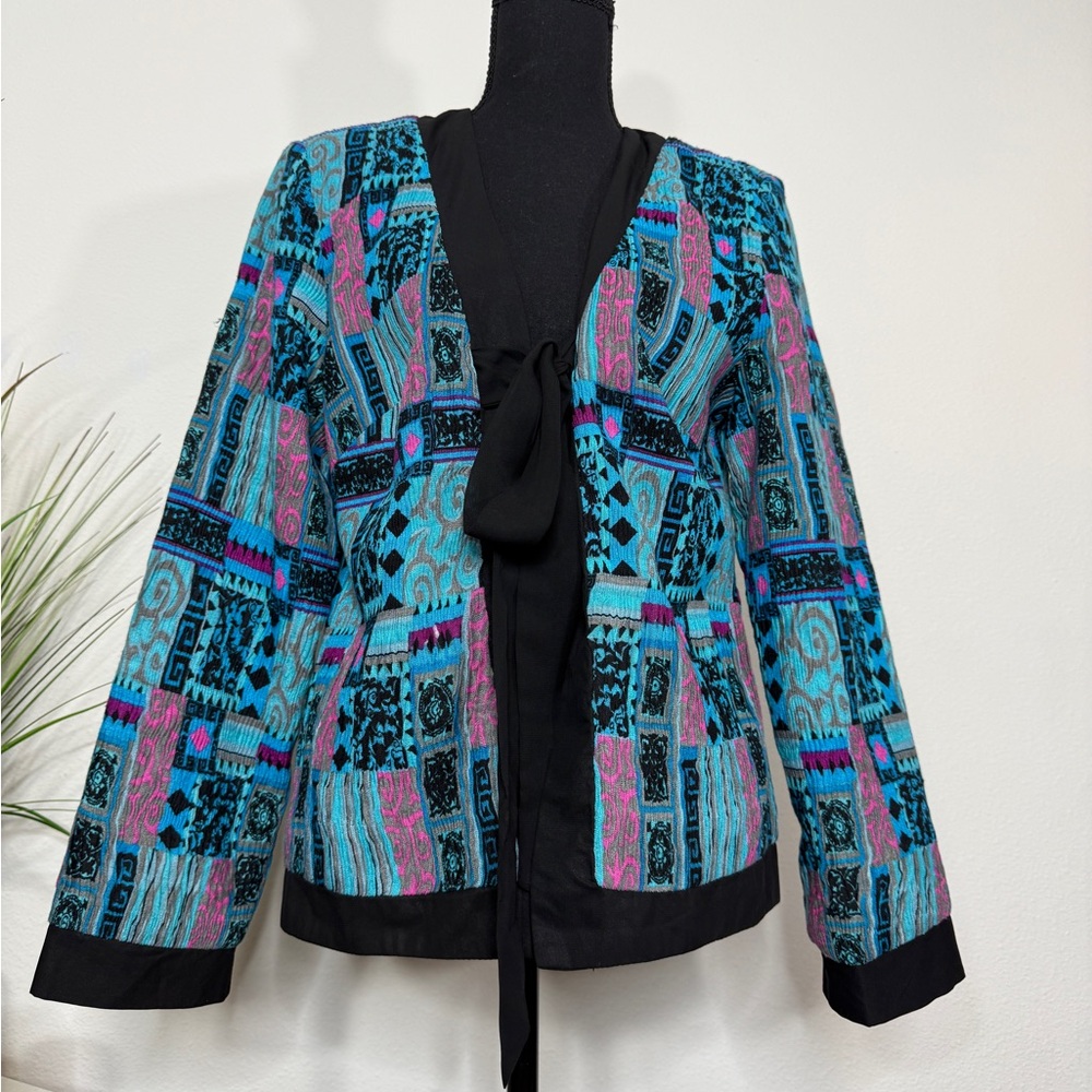 Vibrant Women's Blazer with Abstract Design